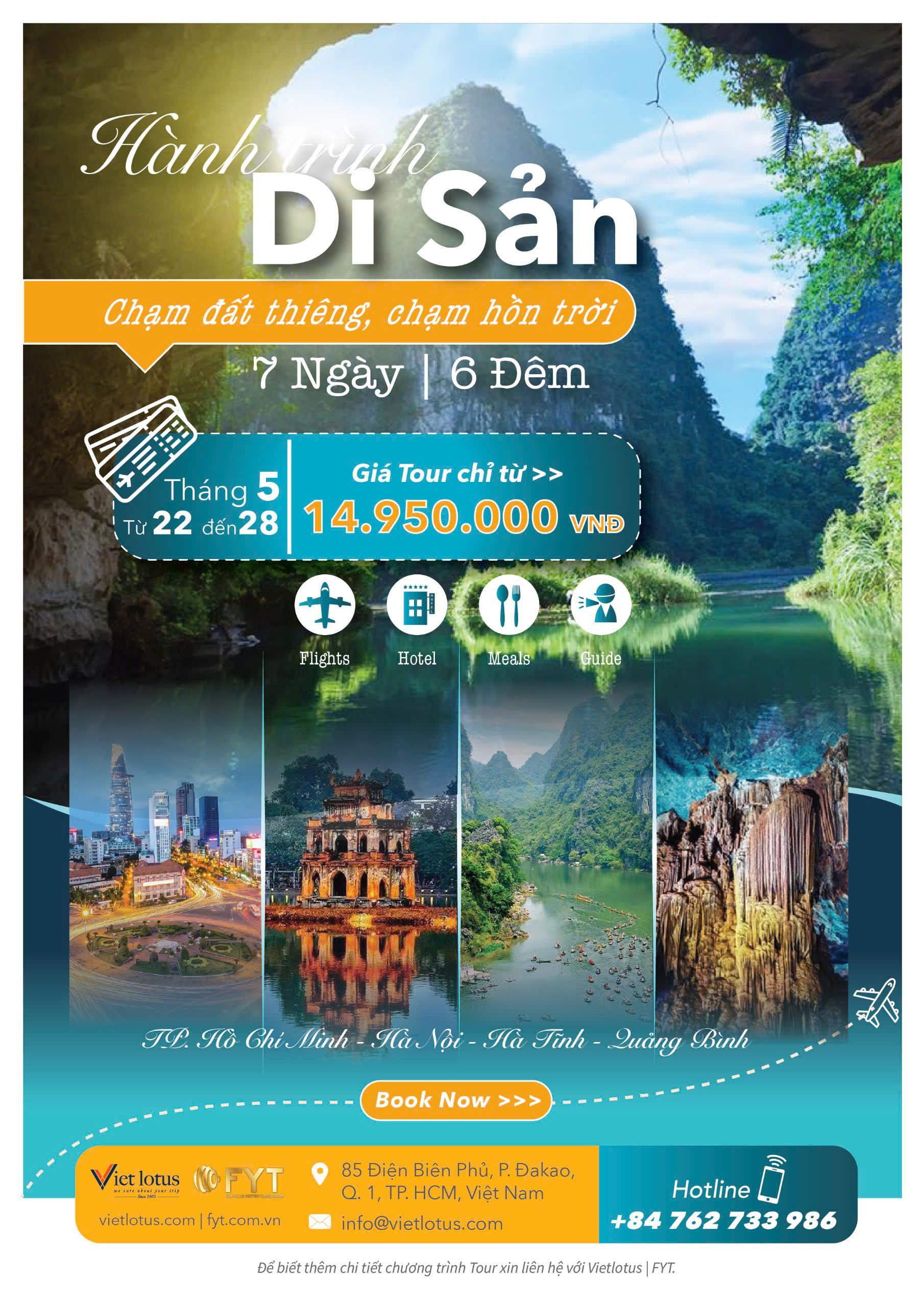 Hành trình Di Sản - TP. Hồ Chí Minh - Hà Nội - Hà Tĩnh - Quảng Bình - 7 Ngày 6 Đêm